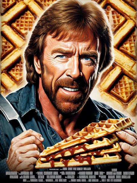 Chuck Norris eating waffles.