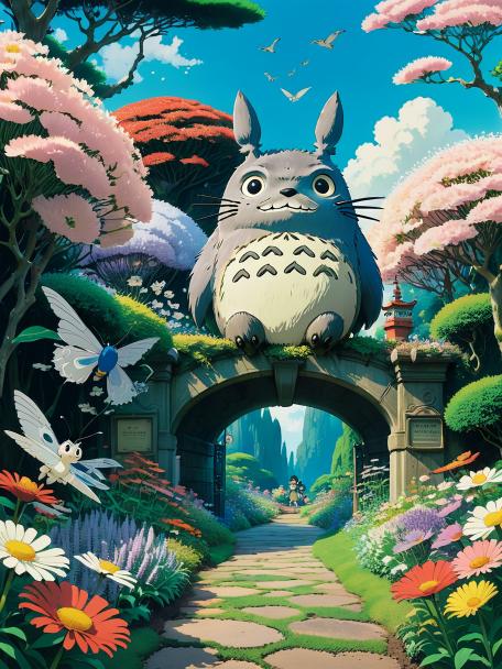 Studio Ghibli in the Flower Garden
