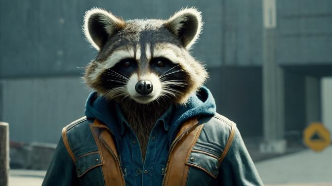 Chuck Norris the raccoon hood version