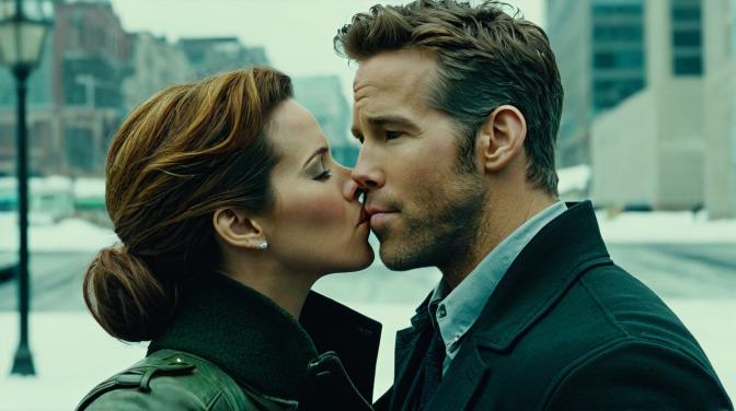 Ryan Reynolds kissing Ryan Reynolds.
