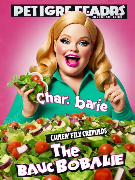 fat Barbie eating a salad