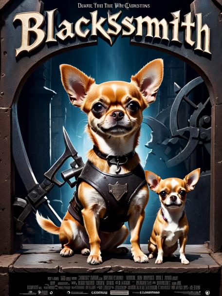 blacksmith dwarf with a chihuahua