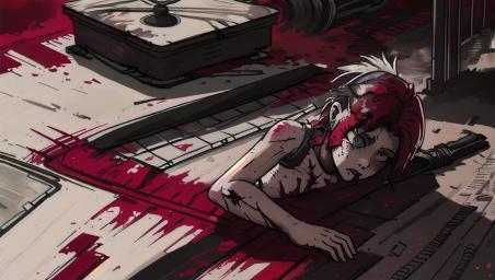 Bloodied, she crawled out of the grinder,