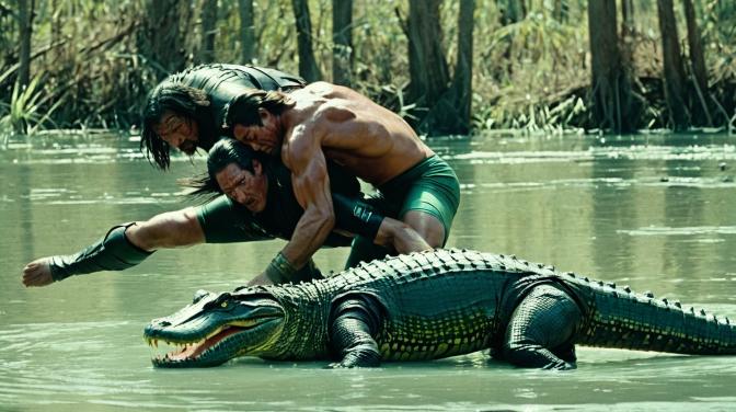 Joe Panther Native American Wrestling Alligators.