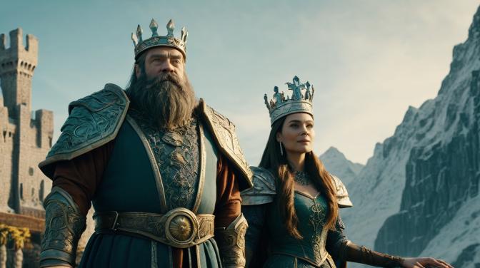 A dwarf kingdom with a king and queen.