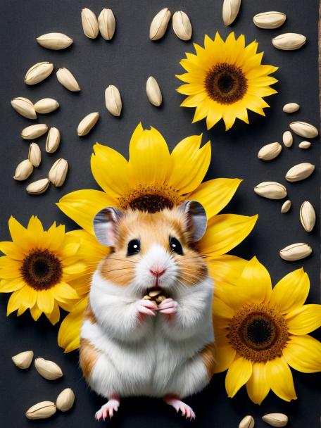 Hamster with Sunflower Seeds