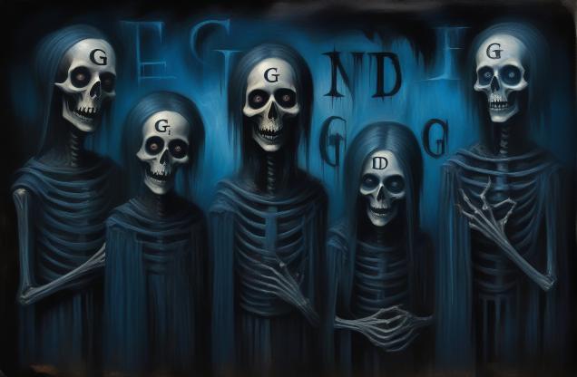 I want the letters G, D in blue and with on a black background.