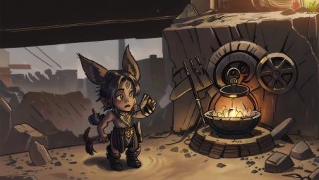 Blacksmith Dwarf with a Chihuahua,