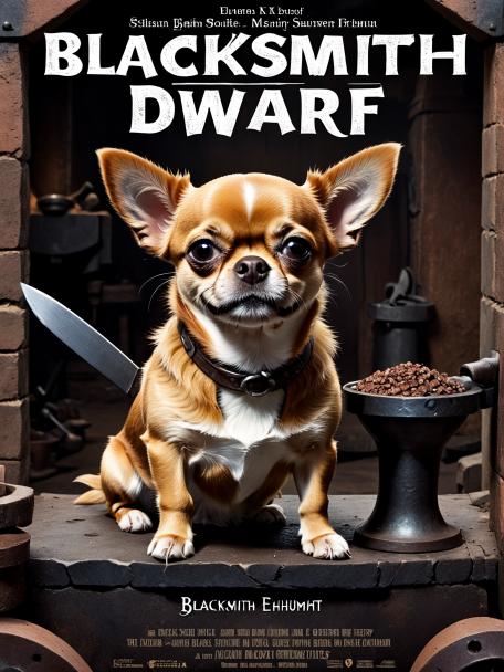 Blacksmith Dwarf with a Chihuahua.
