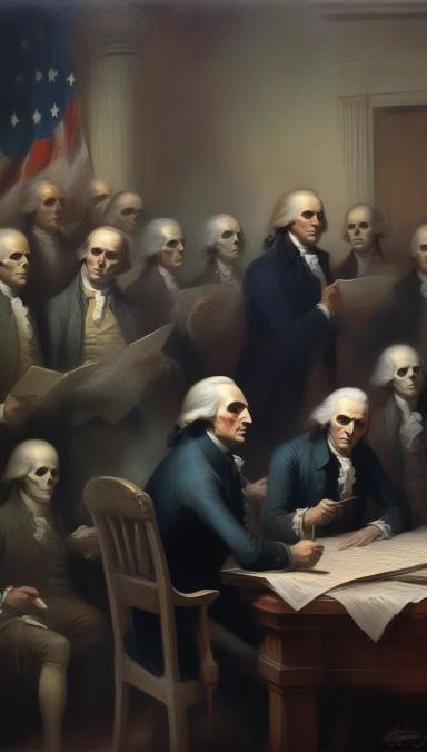 The signing of the Declaration of Independence.