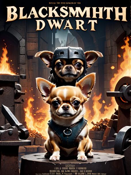 blacksmith dwarf with a chihuahua
