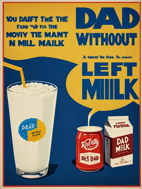 Dad left without the milk.