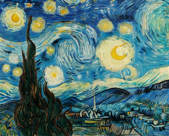 A goose-filled night sky, Vincent van Gogh