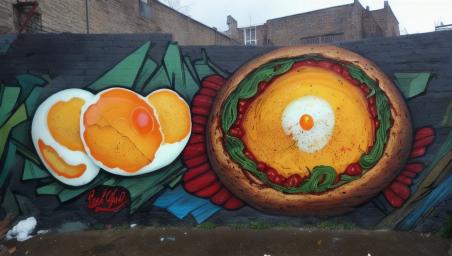 A fried egg,