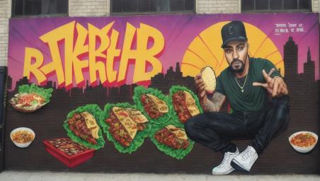 Kendrick Lamar eating a taco,