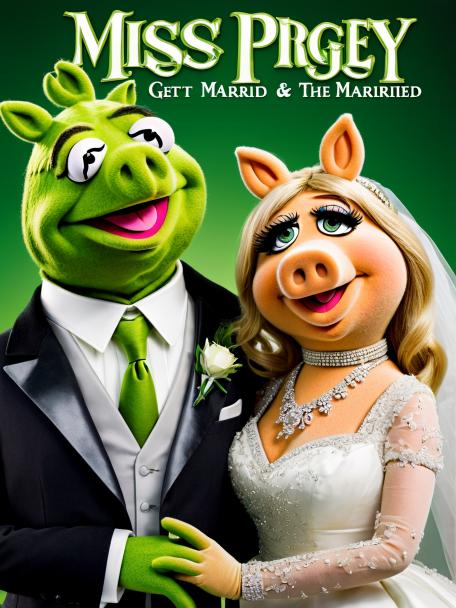 Miss Piggy and Kermit the Frog get married.
