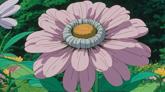 Studio Ghibli in a giant flower