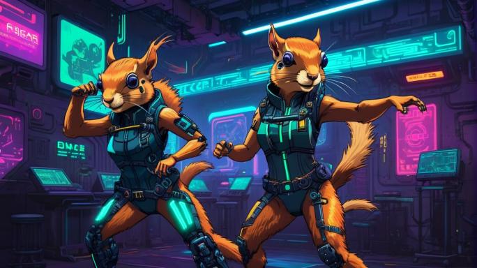 female squirrels dancing