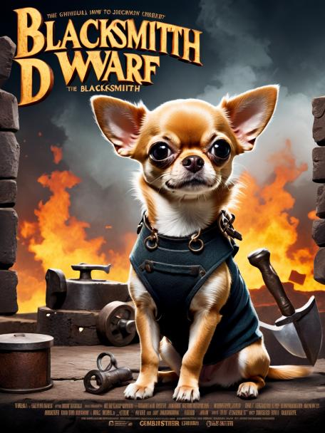 Blacksmith Dwarf with a Chihuahua.