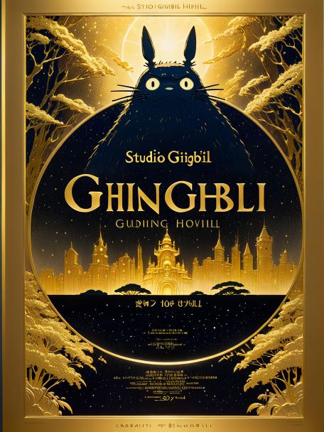 Studio Ghibli in a Shining Gold