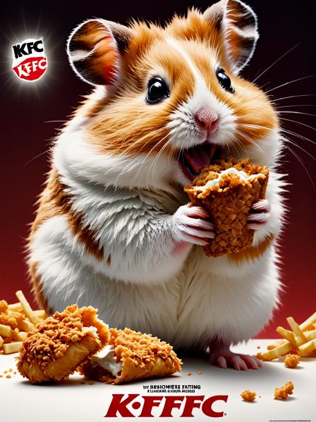 Hamster eating KFC.