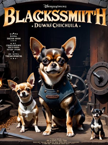 blacksmith dwarf with a chihuahua