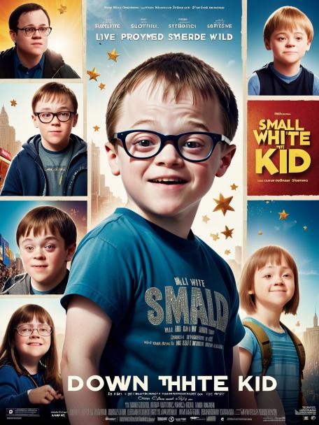 Small white kid with Down syndrome.
