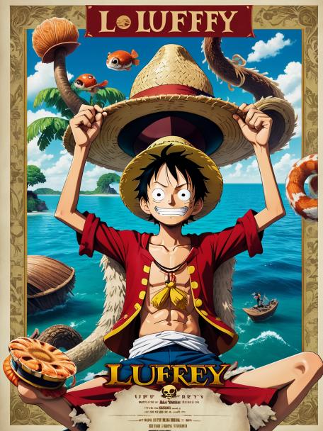 Luffy relaxing with Boa Hancock.