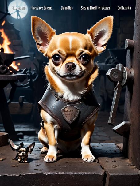 blacksmith dwarf with a chihuahua