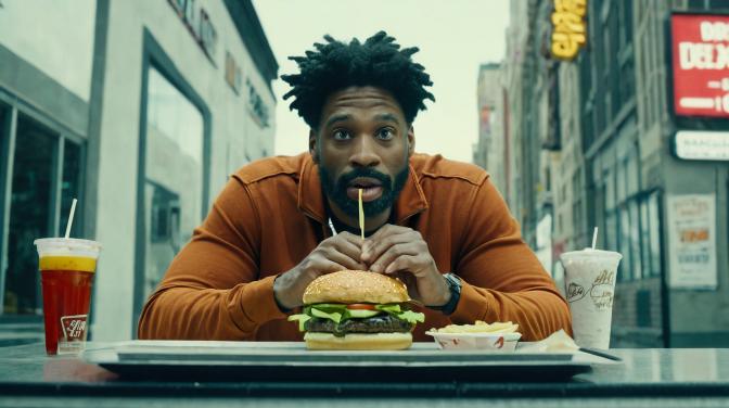 Maximush912 eating a burger