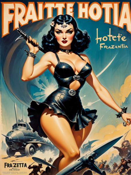 1930s Frank Frazetta pin-up hottie.