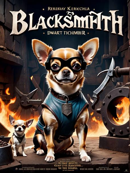 Blacksmith Dwarf with a Chihuahua
