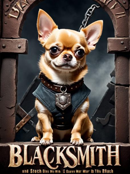 Blacksmith Dwarf with a Chihuahua.