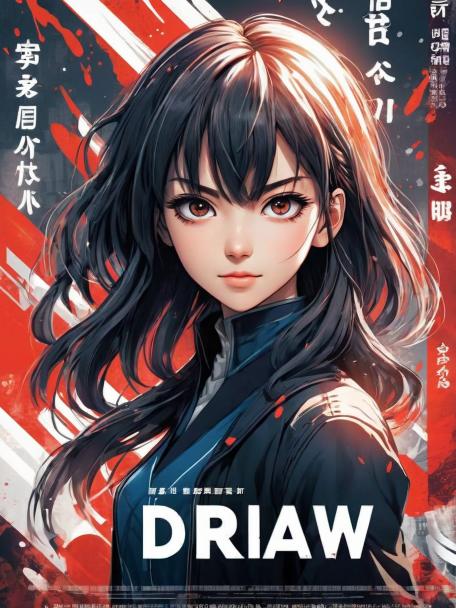 Draw a poster with said anime girl