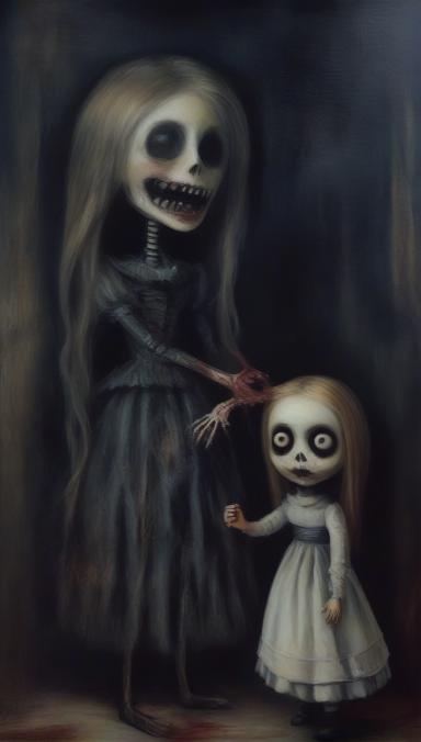Doll sucking the soul out of a girl