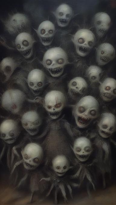 multiple-headed doll monster.
