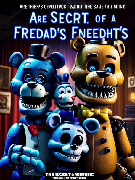 Are you able to generate a photo of Five Nights at Freddy's with a blue title at the top saying Secret of the Mimic?