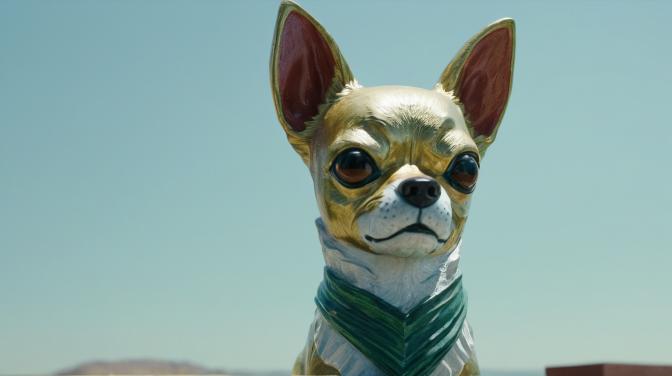 Chihuahua statue.