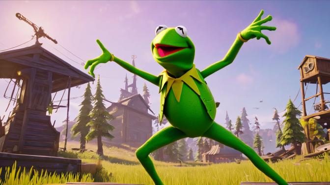 Kermit the Frog Fortnite dancing.