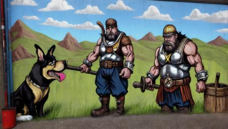 Blacksmith Dwarf with a Chihuahua