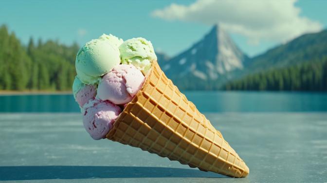 Crystal ice cream cone.