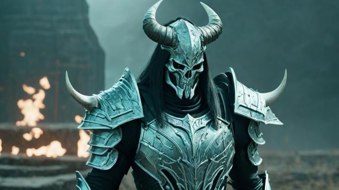 Necromancer armor with horns.
