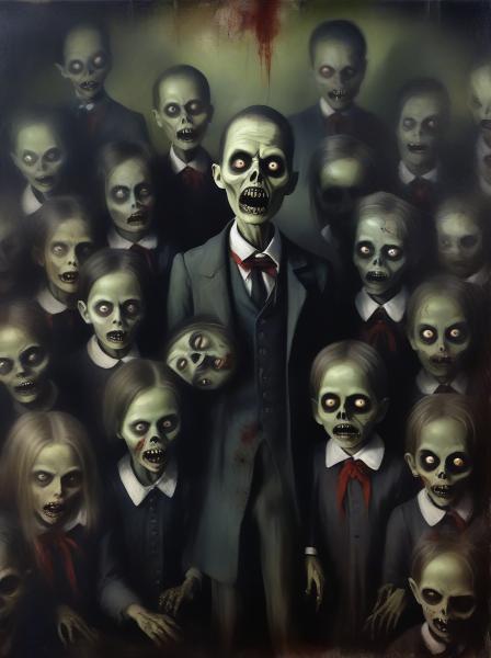 HUMAN CHILDREN SCHOOL PHOTOGRAPH ZOMBIE TEACHER