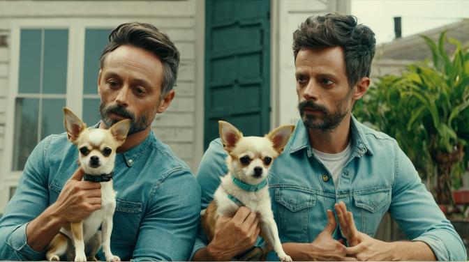 Twerf family with a chihuahua.