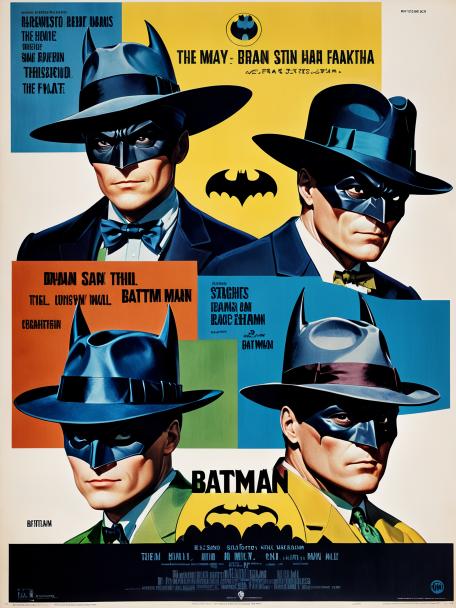 Batman wearing five hats.