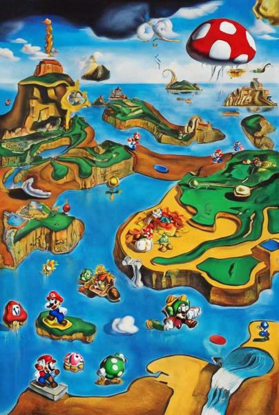 A map of Super Mario World on the Super Nintendo.