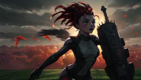 A person in a field,