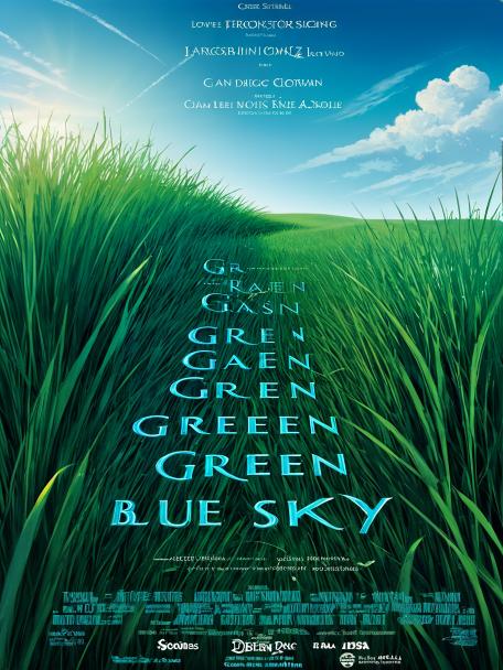 Green, green grass, blue, blue sky.