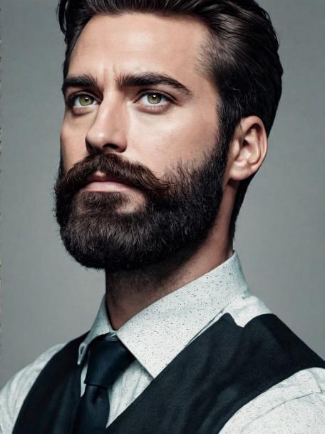 Is someone wearing a beard or