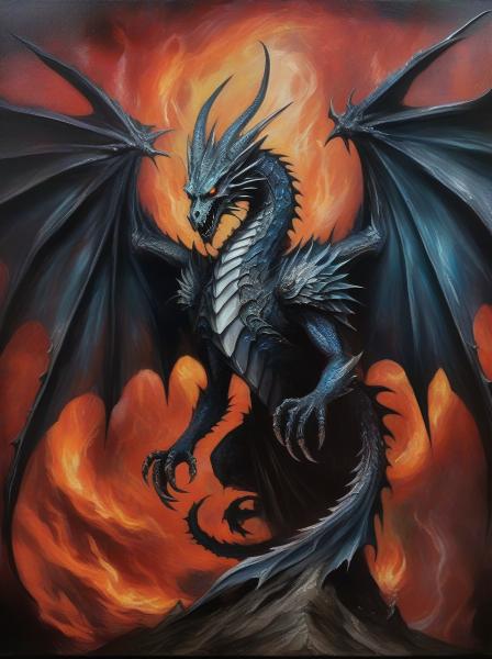 CRYSTAL DRAGON WITH WINGS OF FIRE